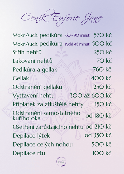 Pedikura Krnov cenik